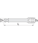 Prelungitor lung cu sfera 1/4" 1/4", 150mm, 8mm, 12mm, 51g