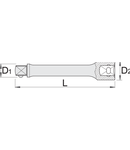 Prelungitor 1/4" 1/4", 100mm, 8,3mm, 12mm, 35g