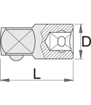 Adaptor 1/4"-3/8" 35mm, 12mm, 23g