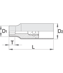 Capete chei tubulare 3/8" izolate la 1000 V 10mm, 18.7mm, 23mm, 46.5mm, 26g