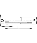 Capete chei tubulare varianta lunga 3/8" cu 12 laturi 1/4"mm, 63mm, 9.9mm, 16.8mm, 6, 55g