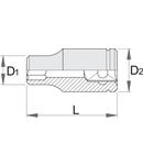 Capete chei tubulare cu profil TX interior 3/8" E 8, 28mm, 11mm, 16.8mm, 12mm, 30g