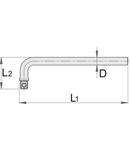 Antrenor cotit 3/8" 3/8", 200mm, 45mm, 10mm, 145g