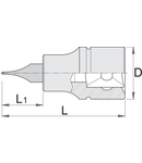 Capete chei tubulare cu profil de surubelnita exterior 1/2" 22.9mm, 63mm, 27mm, 77g