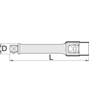 Prelungitor 1/2"izolat la 1000 V 1/2", 125mm, 27mm, 209g