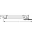 Prelungitor 1/2"izolat la 1000 V 1/2", 250mm, 28mm, 380g
