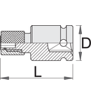 Adaptor de biti cu schimbare rapida 1/2" 1/2" - 1/4", 41mm, 25mm, 95g