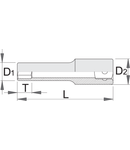 Capete chei tubulare lungi 3/4" 55mm, 74mm, 54mm, 90mm, 1359g