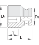 Capete chei tubulare de IMPACT 3/8" 9mm, 19mm, 15mm, 30mm, 45g