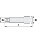 Prelungitor de IMPACT 3/8" 3/8", 75mm, 12.5mm, 19mm, 83g