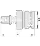 Intermediar cardanic de IMPACT 3/8" 3/8", 23.9mm, 51mm, 98g