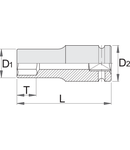 Capete chei tubulare de IMPACT lungi 1/2" 10mm, 17.5mm, 25mm, 78mm, 144g