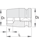 Adaptor de IMPACT cu profil TX interior 1/2" E 10, 15mm, 25mm, 38mm, 90g