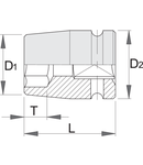 Adaptor de IMPACT cu profil TX interior 1/2" E 14, 18.5mm, 25mm, 38mm, 95g