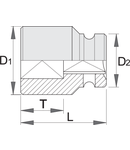 Capete de IMPACT 1/2" cu patru laturi 45mm, 36mm, 30mm, 20, 222g