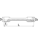 Capete chei tubulare de impact 1/2" varianta lunga 8mm, 15mm, 25mm, 180mm, 204g