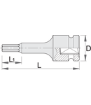 Capete chei tubulare de IMPACT cu profil hexagonal exterior 1/2" 6mm, 25mm, 75mm, 15mm, 93g