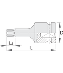 Adaptor de IMPACT cu profil TX exterior 1/2" 25mm, 55mm, 9,4mm, 111g