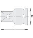 Adaptor de IMPACT 1/2" 30mm, 48mm, 169g