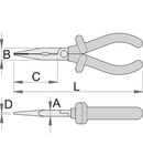 Cleste cu varfuri semirotunde si tais izolat la 1000 V dublu strat 170mm, 17mm, 2.5mm, 9mm, 61mm, 162g