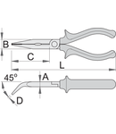 Clesti cu varfuri semirotunde indoite si tais 170mm, 17mm, 2.5mm, 9mm, 61mm, 152g