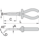 Cleste cu varfuri semirotunde indoite izolat la 1000 V dublu strat 170mm, 17mm, 2.5mm, 9mm, 61mm, 156g