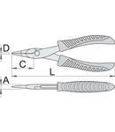 Cleste cu varfuri semirotunde pentru electronisti 140mm, 12.6mm, 3.2mm, 8.2mm, 97g