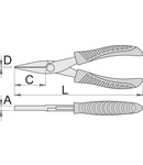 Cleste cu varfuri plate pentru electronisti 135mm, 32.5mm, 8.2mm, 105g