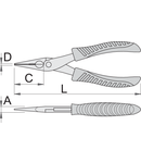 Cleste cu varfuri semirotunde pentru electronisti 135mm, 12.6mm, 3.2mm, 2.4mm, 32.5mm, 90g