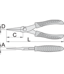 Cleste cu varfuri semirotunde drepte pentru electronisti 140mm, 12.6mm, 3.2mm, 2.4mm, 41.8mm, 99g