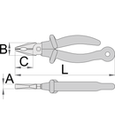 Clesti combinati izolati la 1000 V, pentru lucrul in siguranta la inaltime 180, 215mm, 27mm, 38mm, 10mm