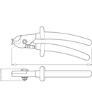 Foarfeca de cabluri izolata la 1000 V dublu strat 170mm, 18mm, 10mm, 226g