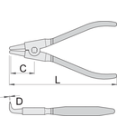 Clesti inel de siguranta, varfuri indoite 140, 3 - 10mm, 128mm, 0.9mm, 28mm, 134g