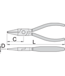 Cleste inel de siguranta, intern, varfuri drepte 140mm, 1.3mm, 40mm, 115g