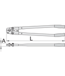 foarfeci pentru cabluri de otel 760mm, 36mm, 8mm, 3475g