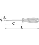 Surubelnita SLIM pentru electrician, VDE TBI,cu lama izolata 0.6 x 3.5mm, 100mm, 185mm