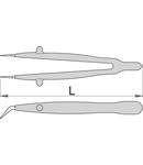 Penseta cu varfuri indoite izolata la 1000 V 150mm, 40g