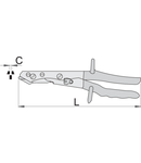 Foarfeca de tabla prin stantare 260mm, 3.3mm, 462g