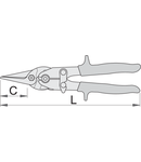 Foarfeci de tabla tip "ideal" 260mm, 40mm, 487g