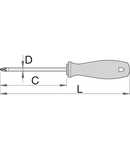 Surubelnita de electrician CR cu profil PH PH 2, 280mm, 380mm, 6mm, 113g