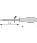 Surubelnite cu cap tubular si maner CR 5mm, 125mm, 225mm, 5,2mm, 92g