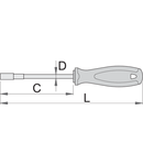 Manerul TBI pentru biții 6,3 6,3mm, 100mm, 10mm, 210mm, 6,3mm