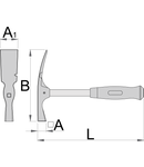 Ciocane de zidarie 650g, 25mm, 50mm, 300mm, 200mm, 851g