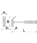 Ciocane cu varf spintecat 500g, 24mm, 300mm, 32mm, 26mm, 120mm, 725g