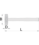 Ciocan masa plastica 22mm, 260mm, 80mm, 165g