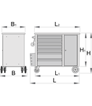 Carucior de scule "HERCULES" 1182mm, 1040mm, 1080mm, 640mm, 550mm, 955mm, 800mm, 96200g