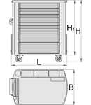 Carucior de scule EUROPLUS 810mm, 510mm, 945mm, 796mm, 75600g