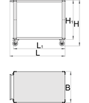 Carucior de serviciu 1072mm, 600mm, 887mm, 1000mm, 760mm