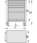 Carucior de scule "EUROSTYLE" 770mm, 440mm, 895mm, 700mm, 768mm, 42000g