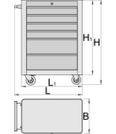 Carucior de scule Economic 700mm, 355mm, 890mm, 625mm, 764mm, 33000g